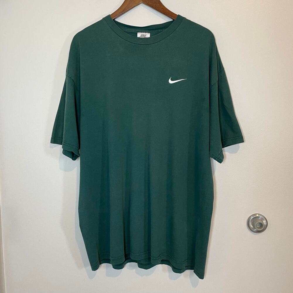 Nike Y2K Streetwear Green XL Workout Athleisure Cotton T-shirt